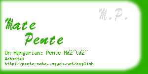 mate pente business card